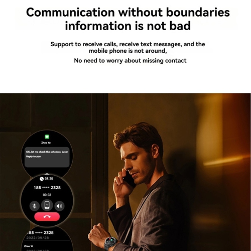 Smart watch 1.43 inch screen Bluetooth call LED outdoor light 5ATM waterproof multifunctional outdoor watch - silver