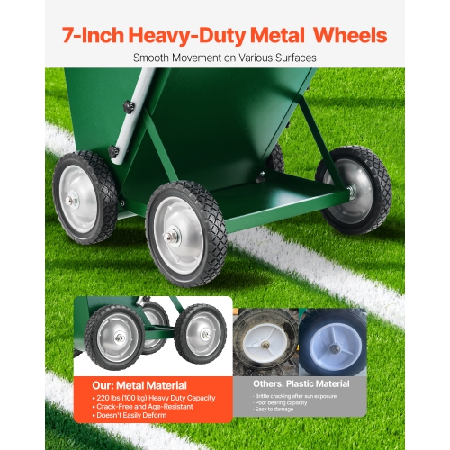 VEVOR 4-Wheel Dry Line Marker, 2 or&nbsp;4 in Lines, Field Dry Line Chalker, Adjustable Line Marker, with Rubber Adjustment Handle, 50lbs Capacity,