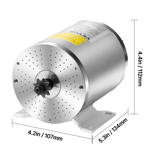 VEVOR 1800W Electric Brushless DC Motor Kit - 48V 4500rpm Motor with Upgraded Speed Controller, Foot Pedal and Throttle Grip Kit for Go Karts E-Bike