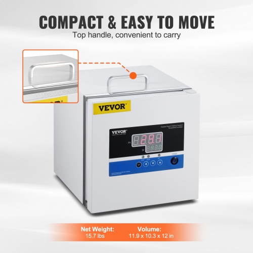 VEVOR 6L&nbsp;Lab&nbsp;Incubator,&nbsp;PID Temp Control RT+5-65℃, Scientific Digital Incubator,&nbsp;Constant-Temp Microbiological Lab Incubator
