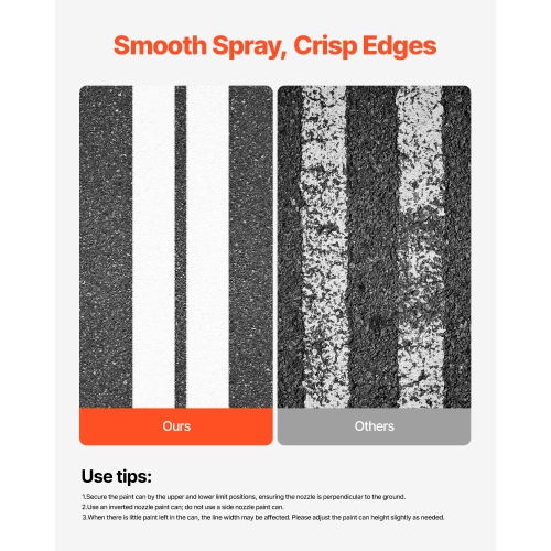 VEVOR 24 x 13 x 35.4 in Striping Line Marking Machine, 4-Wheel, Heavy Duty Striping Line Marking Machine, with Adjustable Width, for Roads, Parking