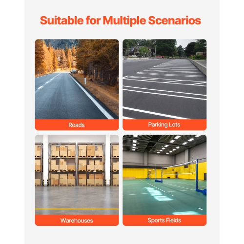 VEVOR 24 x 13 x 35.4 in Striping Line Marking Machine, 4-Wheel, Heavy Duty Striping Line Marking Machine, with Adjustable Width, for Roads, Parking