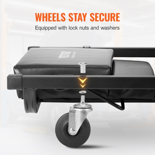 VEVOR 40-Inch Mechanic Garage Creeper, 300 lbs Capacity Automotive Rolling Creeper with 6 Casters Adjustable Cushioned Headrest, Heavy Duty Steel