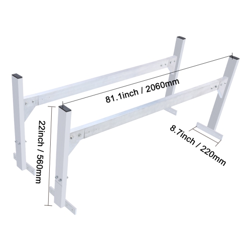 VEVOR 2 Bars Van Roof Ladder Rack, Aluminum Alloy Roof Ladder Racks, 400 LBS Capacity Rain-Gutter Van Roof Rack, Adjustable Length 51.2" to 81.1",
