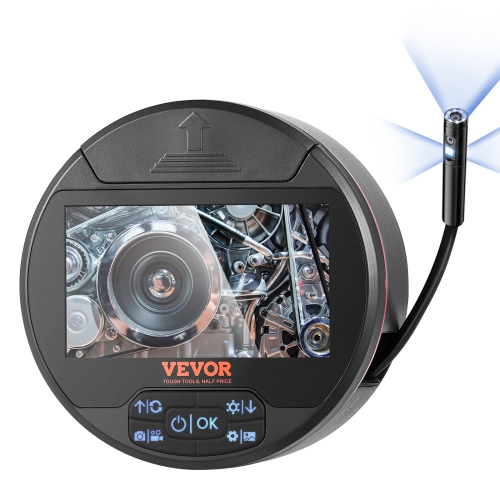 VEVOR  16.4Ft Cable Borescope Triple Lens Endoscope Camera \w Light, 4.3" Ips Screen Inspection Camera \w 8 + 2 Lights, Ip67 Waterproof Snake Scope