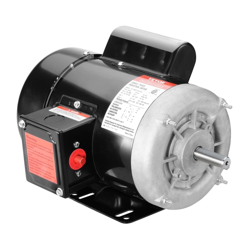 VEVOR 0.75HP Electric Motor 1725 rpm, AC 115V/230V, 56 Frame, Air Compressor Motor Single Phase, 5/8" Keyed Shaft, CW/CCW Rotation for Agricultural