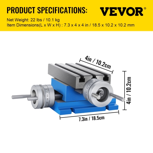 VEVOR 7.3 X 4 Inch Milling Working Table, Compound Slide Table Milling Working Cross Table Machine for All Drill Stands Bench Drilling Milling Machine