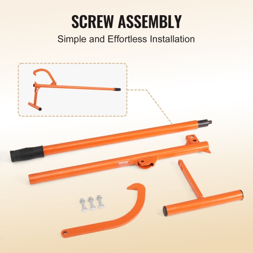 Timberjack VEVOR de 48&nbsp;po, lève-bûches robuste avec poignée en métal, roulette à bûches avec crochet réglable, cric à bûches pour bûches de