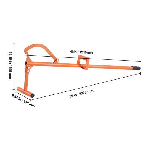VEVOR 46.5 in Timberjack, 4 in 1 Heavy Duty Steel Log Lifter, Multifunctional Log Roller Adjustable Cant Hook, Logging Tools Log Jack, Forestry