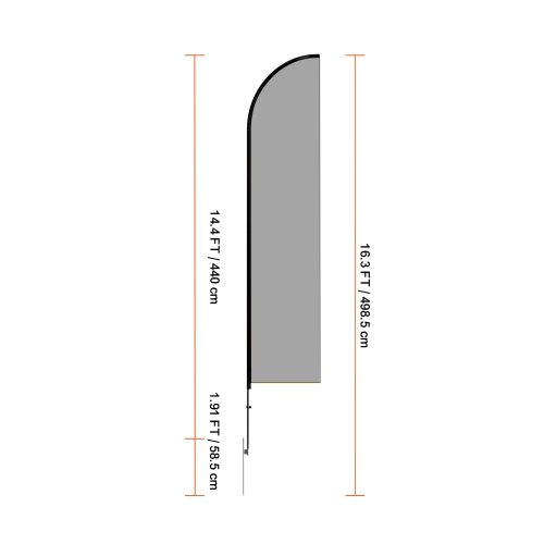 VEVOR 3 Packs Feather Flag Pole Kit,Swooper Flag Pole 16.3 ft, Sign Flag Poles for Business Advertising Flags Outdoor, with Ground Stakes and A