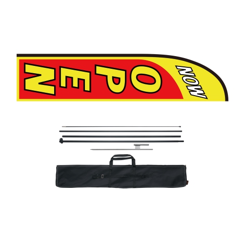 VEVOR 16.3 FT Open Flag with Pole Kit, Advertising Flag for Business Outside, Advertising Feather Flag Kit, Includes 1 Banner Flag, 1 Pole, 1 Ground