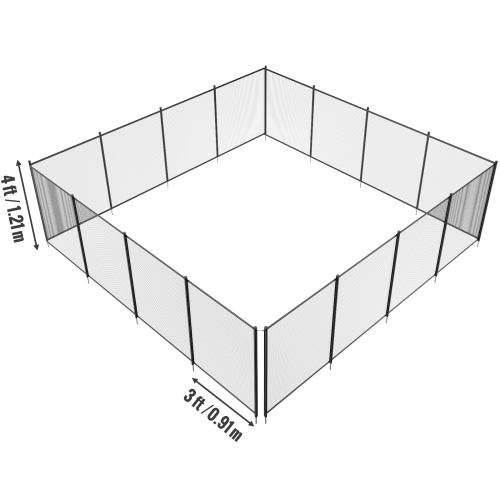 VEVOR 4 x 48 FT Pool Fence, Pool Fences for Inground Pools, Removable Child Safety Pool Fencing, Easy DIY Installation Swimming Pool Fence, 340gms
