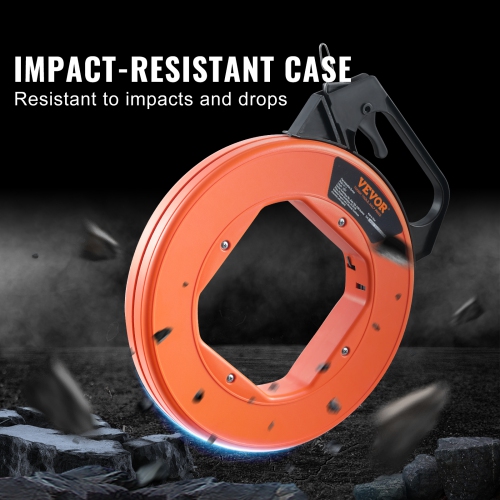 VEVOR 240-foot Fish Tape, 1/8-inch, Steel Wire Puller with Optimized Housing and Handle, Easy-to-Use Cable Puller Tool,Flexible Wire Fishing Tools