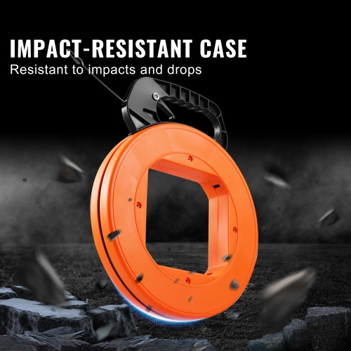 VEVOR 120-foot Fish Tape, 1/8-inch, Steel Wire Puller with Optimized Housing and Handle, Easy-to-Use Cable Puller Tool, Flexible Wire Fishing Tools