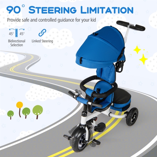 Gymax 5-in-1 Folding Trike for Toddlers 1-5 Years Old w/ Safety Harness Storage