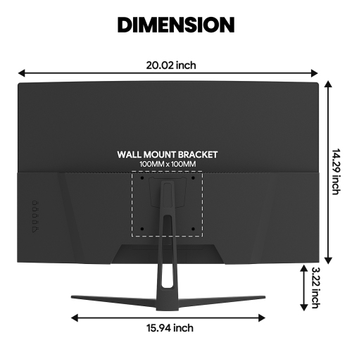 CRUA 27" 180Hz FHD Curved Gaming Monitor, 1ms, 1800R, FreeSync, Low Motion Blur, Eye Care, HDMI & DP, Frameless, Wall Mountable, Black