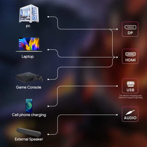 CRUA 27" 180Hz FHD Curved Gaming Monitor, 1ms, 1800R, FreeSync, Low Motion Blur, Eye Care, HDMI & DP, Frameless, Wall Mountable, Black