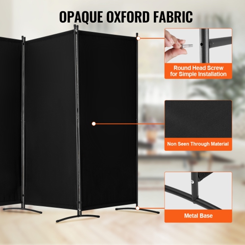 VEVOR 3 Panels Room Divider, Room Divider, Folding Privacy Screen and Portable Partition Divider for Room Separation, Freestanding Room Partitions
