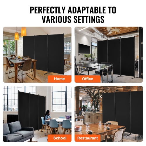 VEVOR 3 Panels Room Divider, Room Divider, Folding Privacy Screen and Portable Partition Divider for Room Separation, Freestanding Room Partitions