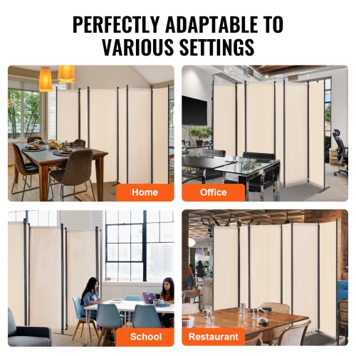 VEVOR 6 Panels Room Divider, Room Divider, Folding Privacy Screen and Portable Partition Divider for Room Separation, Freestanding Room Partitions