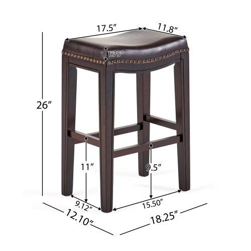 Fantasylab Tiffin Studded Counterstool Set of 2