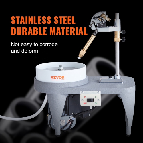 VEVOR 2800RPM Gem Faceting Machine, Jade Grinding Polishing Machine, 110V 180W Rock Polisher Jewel Angle Polisher, with Faceted Manipulator and 1 Bag