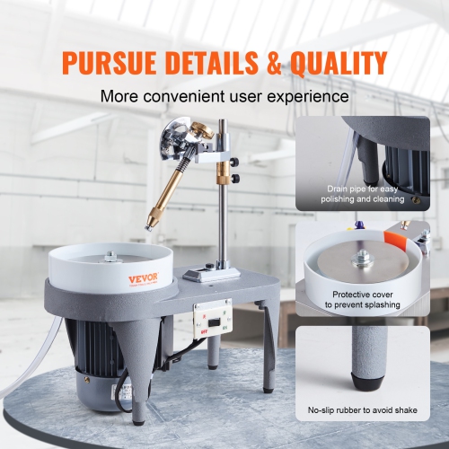 VEVOR 2800RPM Gem Faceting Machine, Jade Grinding Polishing Machine, 110V 180W Rock Polisher Jewel Angle Polisher, with Faceted Manipulator and 1 Bag