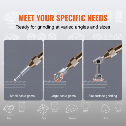 VEVOR 2800RPM Gem Faceting Machine, Jade Grinding Polishing Machine, 110V 180W Rock Polisher Jewel Angle Polisher, with Faceted Manipulator and 1 Bag