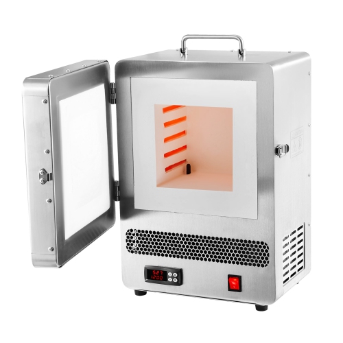 VEVOR 1500W Tabletop Kiln Melter, Electric Melting Furnace, Stainless Steel Electric Furnace, Max Temperature 2192℉/1200℃, for Wax Casting, Metal
