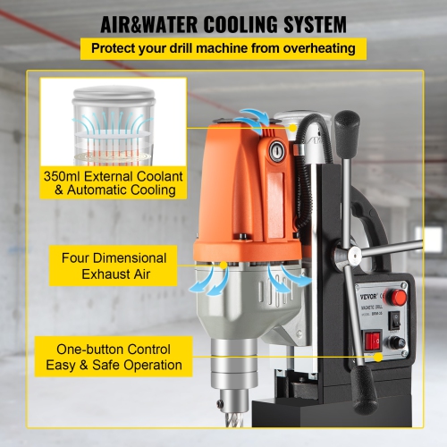 VEVOR 980W Magnetic Drill Magnetic Drilling Machine, Metal Drill Press High Power 680 rpm, Multi-Function Metal Drill Press 35MM Core Drilling