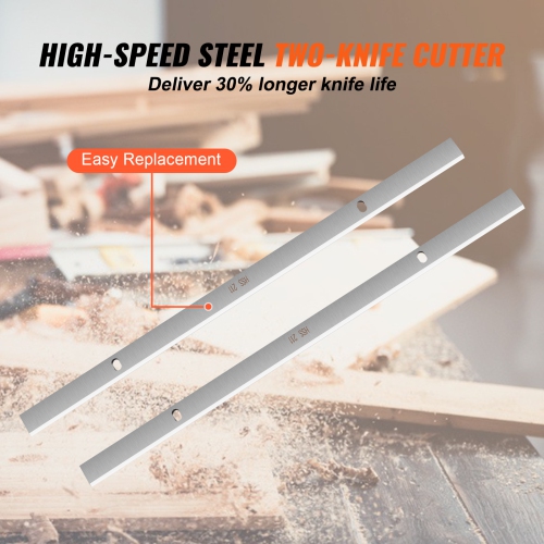 Raboteuse VEVOR de 15 A, une vitesse, une raboteuse de 13 po de largeur, deux lames, moteur puissant 1800 W, table d'allaitement étendue de