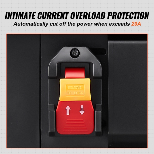 Raboteuse VEVOR de 15 A, une vitesse, une raboteuse de 13 po de largeur, deux lames, moteur puissant 1800 W, table d'allaitement étendue de