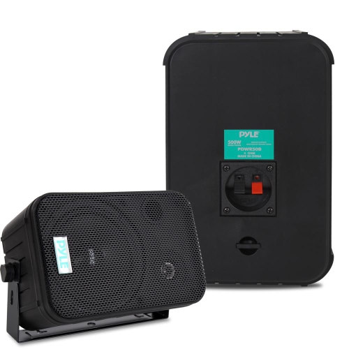 Pyle PDWR50B 500W 6.5 Indoor/Outdoor Waterproof Speakers - Black - Pair - PDWR50B