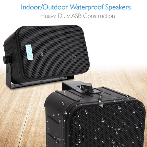 Pyle PDWR50B 500W 6.5 Indoor/Outdoor Waterproof Speakers - Black - Pair - PDWR50B