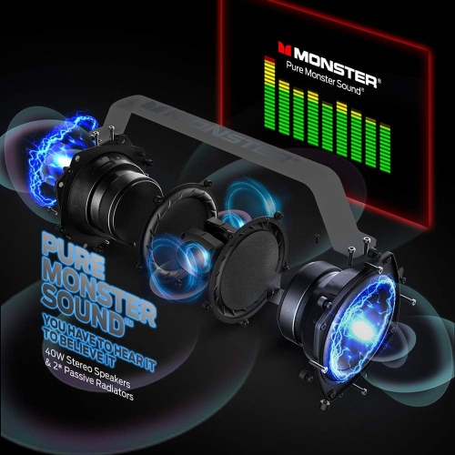 Monster Adventurer Force Bluetooth Speaker, IPX7 Waterproof Bluetooth Speaker 5.0 with Microphone