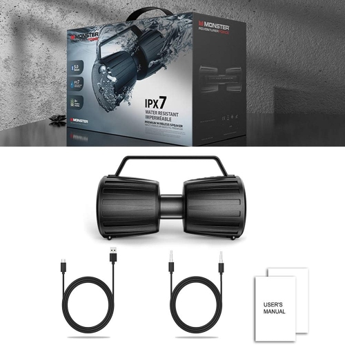 Monster Adventurer Force Bluetooth Speaker, IPX7 Waterproof Bluetooth Speaker 5.0 with Microphone