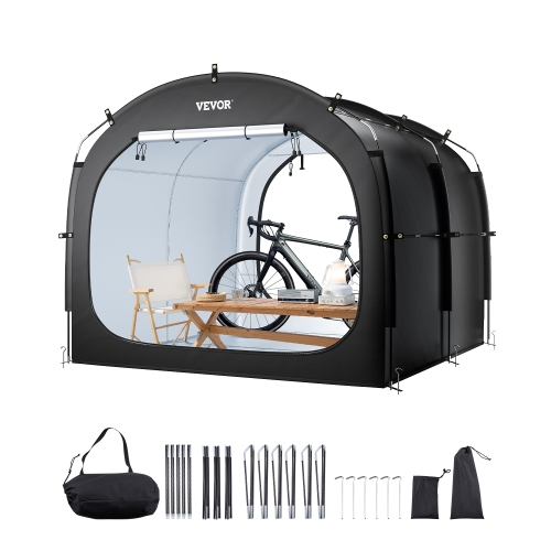 Tente de rangement pour 5 vélos VEVOR, tente de rangement spacieuse pour vélo avec fenêtre ventilée, tente étanche facile à installer en fibre de