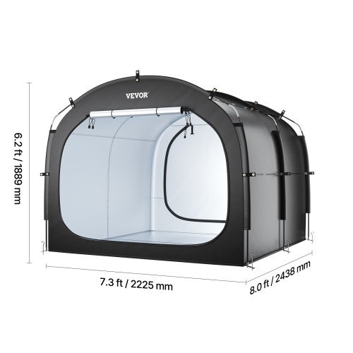 Tente de rangement pour 5 vélos VEVOR, tente de rangement spacieuse pour vélo avec fenêtre ventilée, tente étanche facile à installer en fibre de