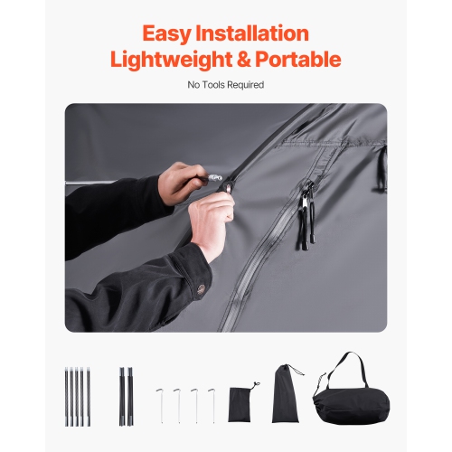 VEVOR 4 to 5 Bikes Storage Tent, Outdoor Spacious Bike Storage Tent with Ventilated Window, Waterproof Fan-Shaped Bike Tent with High Strength