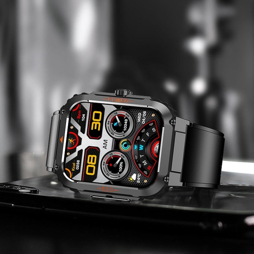 1.92" smartwatch with ECG and SpO2 monitoring - Bluetooth calling, temperature monitoring, IP68 waterproof, long battery life, perfect for fitness