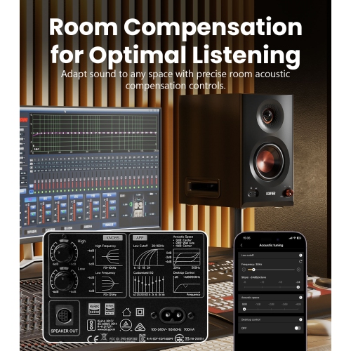 Edifier MR5 2.0 Studio Monitor Bookshelf Speakers, Compact Size for Home Studio & Music - White