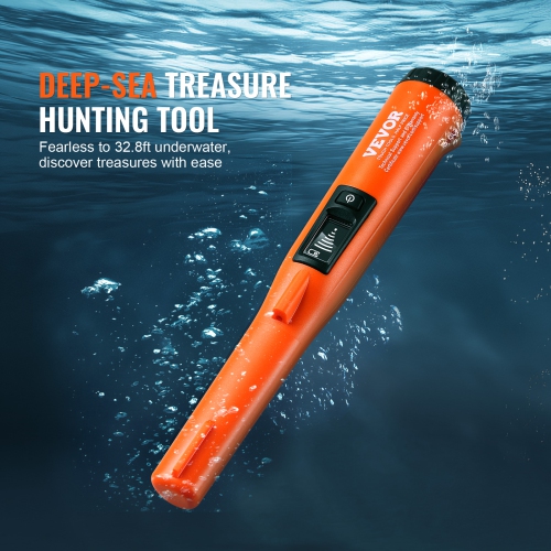 VEVOR 3 Modes Metal Detector Pinpointer, IP68 Fully Waterproof Handheld Pin Pointer Wand, 4.5" Detection Depth, LCD Screen, Treasure Hunting Probe