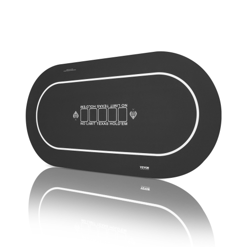 VEVOR 70 x 35 Inch Poker Table Top, Poker Mat for Table, 6-8 Players Foldable Poker Table Top with Carrying Bag, Folding Poker Table Topper for Poker