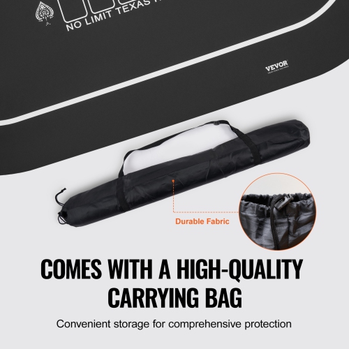 VEVOR 70 x 35 Inch Poker Table Top, Poker Mat for Table, 6-8 Players Foldable Poker Table Top with Carrying Bag, Folding Poker Table Topper for Poker