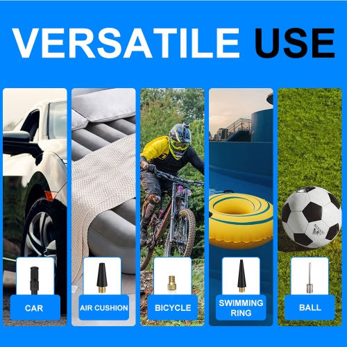 Dual Screen Digital Display Wireless Air Pump - 150PSI Portable Air Pump with 2000mAh *2 Batteries, Auto Shut Off, Multi-Function, Suitable for Bike,