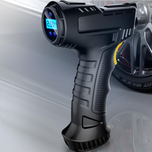 Portable multifunctional electric air pump, intelligent digital display, preset tire pressure, automatic stop when full, with LED light, long battery