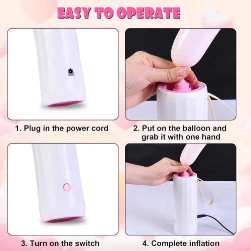 Electric Balloon Pump – Fast and Quiet Inflation for Parties, Weddings and Events | Portable and Durable ABS Material, 65dB Low Noise