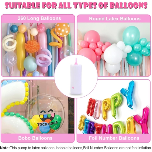 Electric Balloon Pump – Fast and Quiet Inflation for Parties, Weddings and Events | Portable and Durable ABS Material, 65dB Low Noise