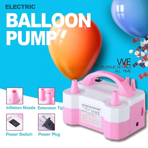 Double nozzle electric balloon pump - quickly inflate aluminum foil balloons and large balloons, with cable tie tool, noise level ≤ 95dB, portable