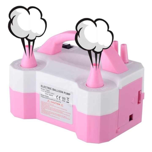 Double nozzle electric balloon pump - quickly inflate aluminum foil balloons and large balloons, with cable tie tool, noise level ≤ 95dB, portable